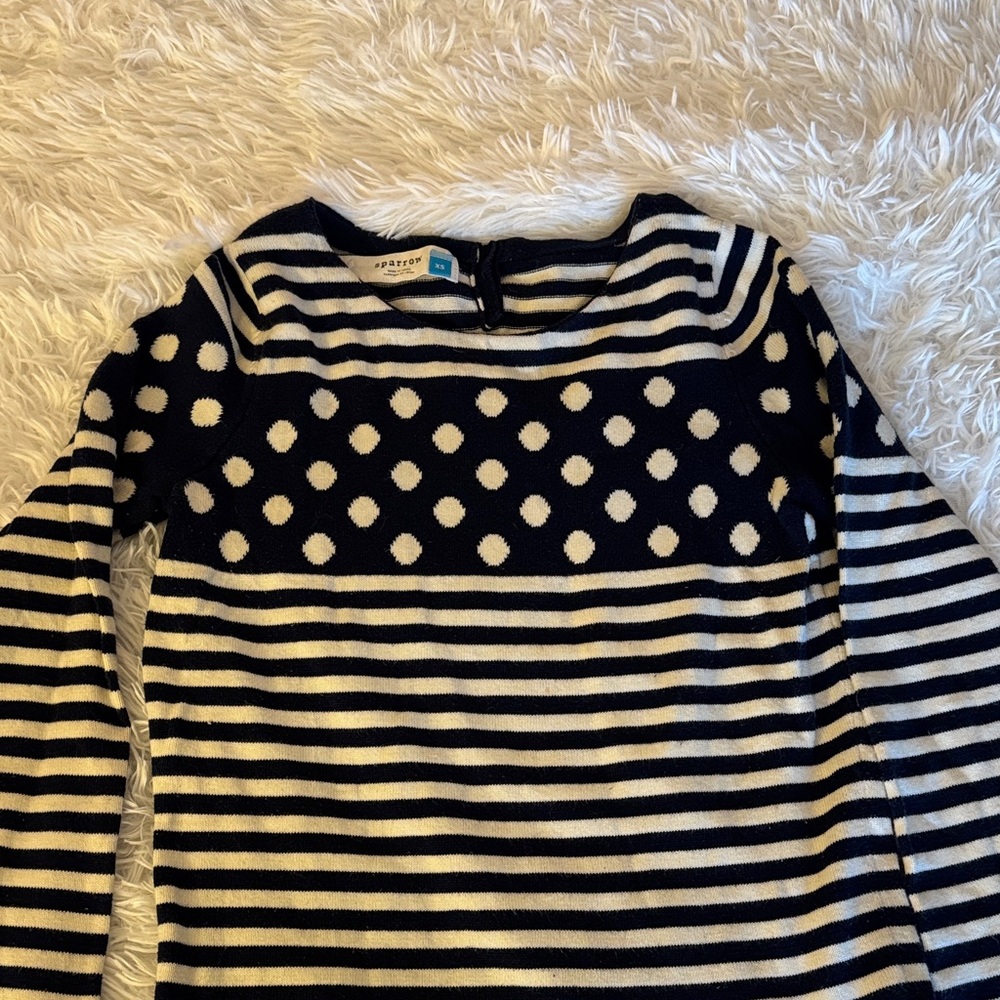 Sparrow Navy and White Striped Kids Sweater